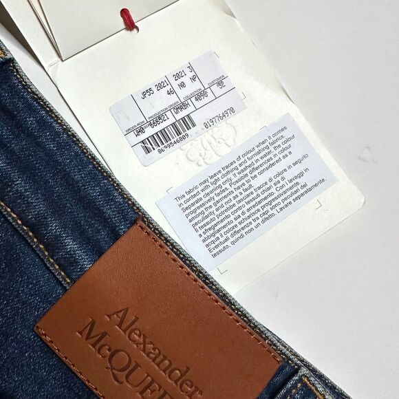 NWT Alexander McQueen Women's Denim Jeans Bootcut Split Hem Size 32 / 12-14 - Picture 12 of 16